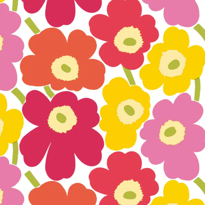 Huvudbild Marimekko Mini Unikko Pink Yellow Kaffe  24x24cm