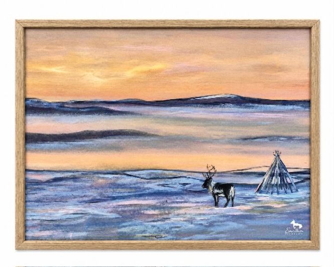 Hovedbilde Poster Ren  i vinterlandskap 30x40 cm